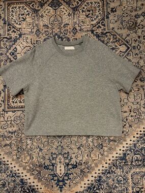 OAK + FORT Heather Gray Crewneck Cropped Sweatshirt